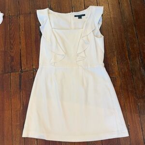 French Connection White Ruffle Mini Dress